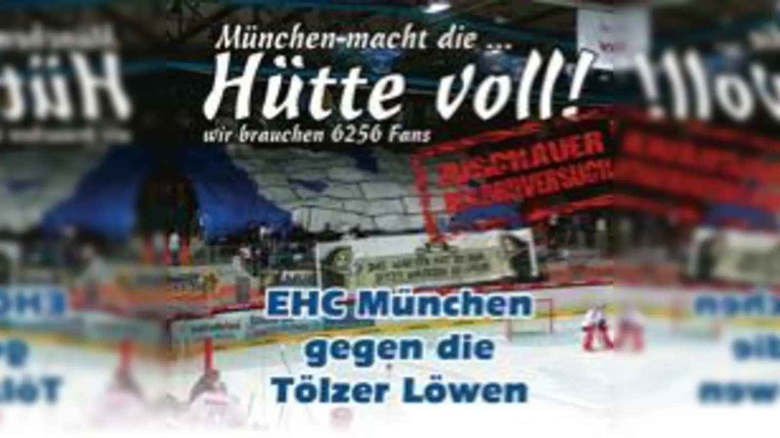 München macht die Hütte voll: Beim Spiel EHC München gegen die Tölzer Löwen am 30. Dezember soll das Olympia-Eisstadion mit 6.256 Zuschauern ausverkauft sein.    (Foto: VA)
