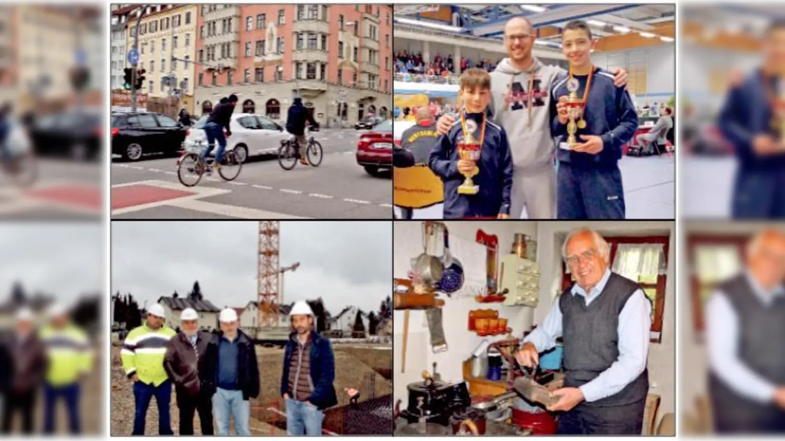 Ob Radwege, sportliche Großtaten, verdiente Mitbürger oder eilige Bauprojekte (im Uhrzeigersinn): Hier hat sich einiges bewegt.	 (Fotos: Archiv)