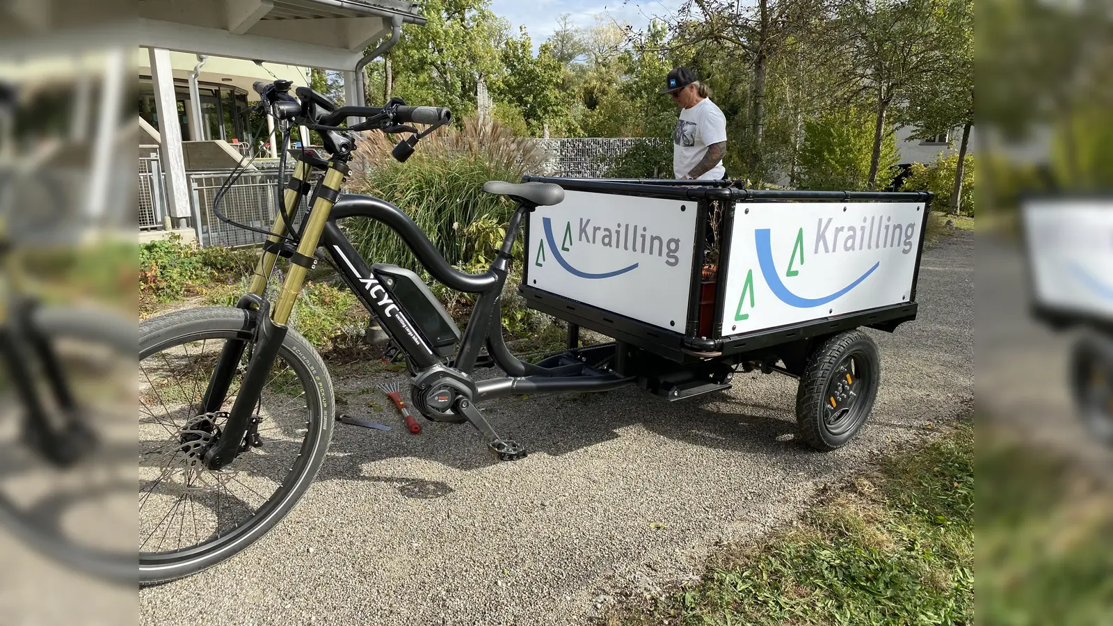 Das neue Lastenrad der Gemeinde Krailling. (Foto: Solveig Butzert)