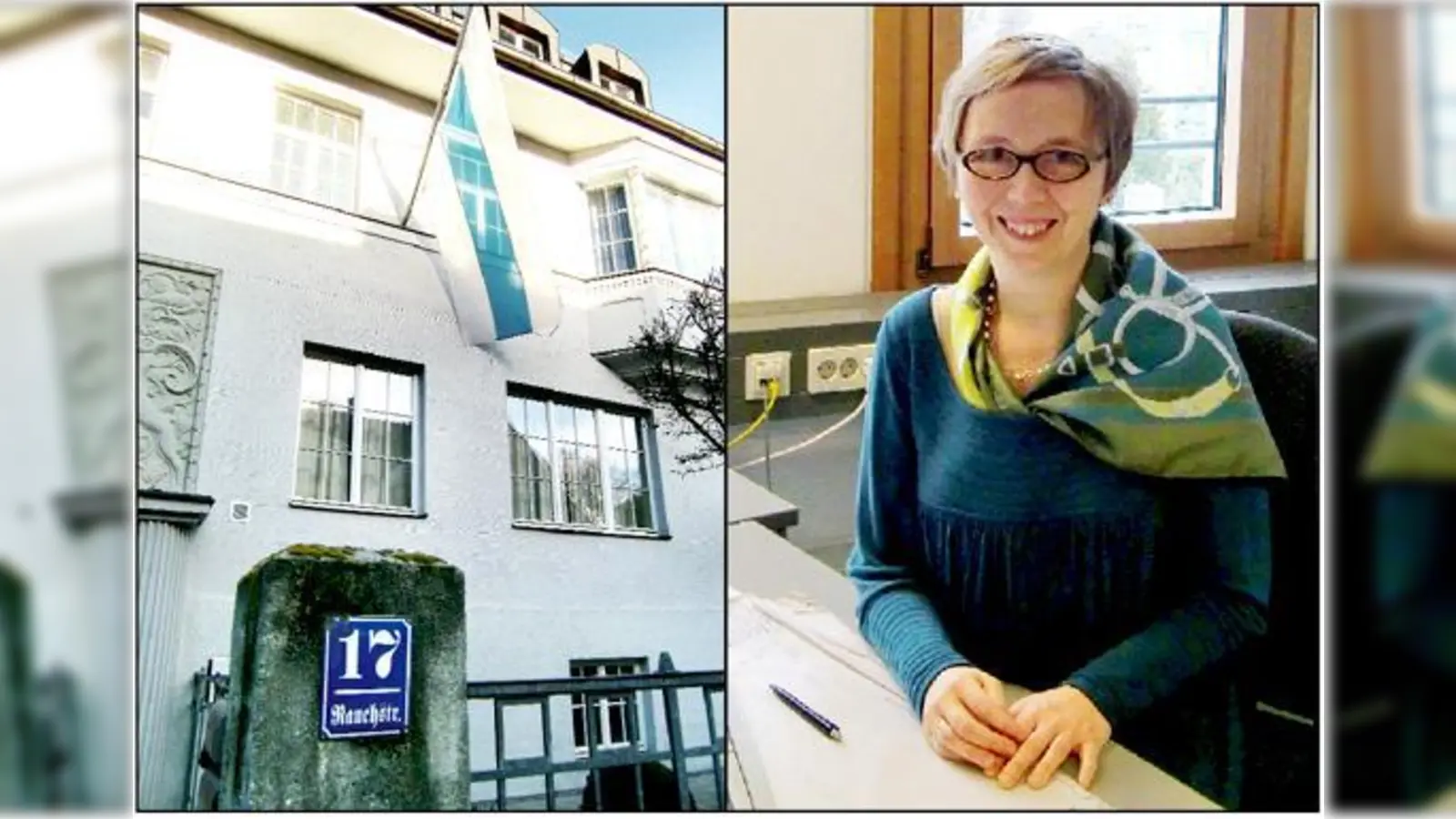 Rund um die Burschenschaft Corps Bavaria (links) in der Rauchstraße ist wieder ein gut nachbarschaftliches Miteinander eingekehrt. Eva Jüsten (rechts) von SteG hatte ein gutes Stück dazu beitragen können.	 (Fotos: ikb)