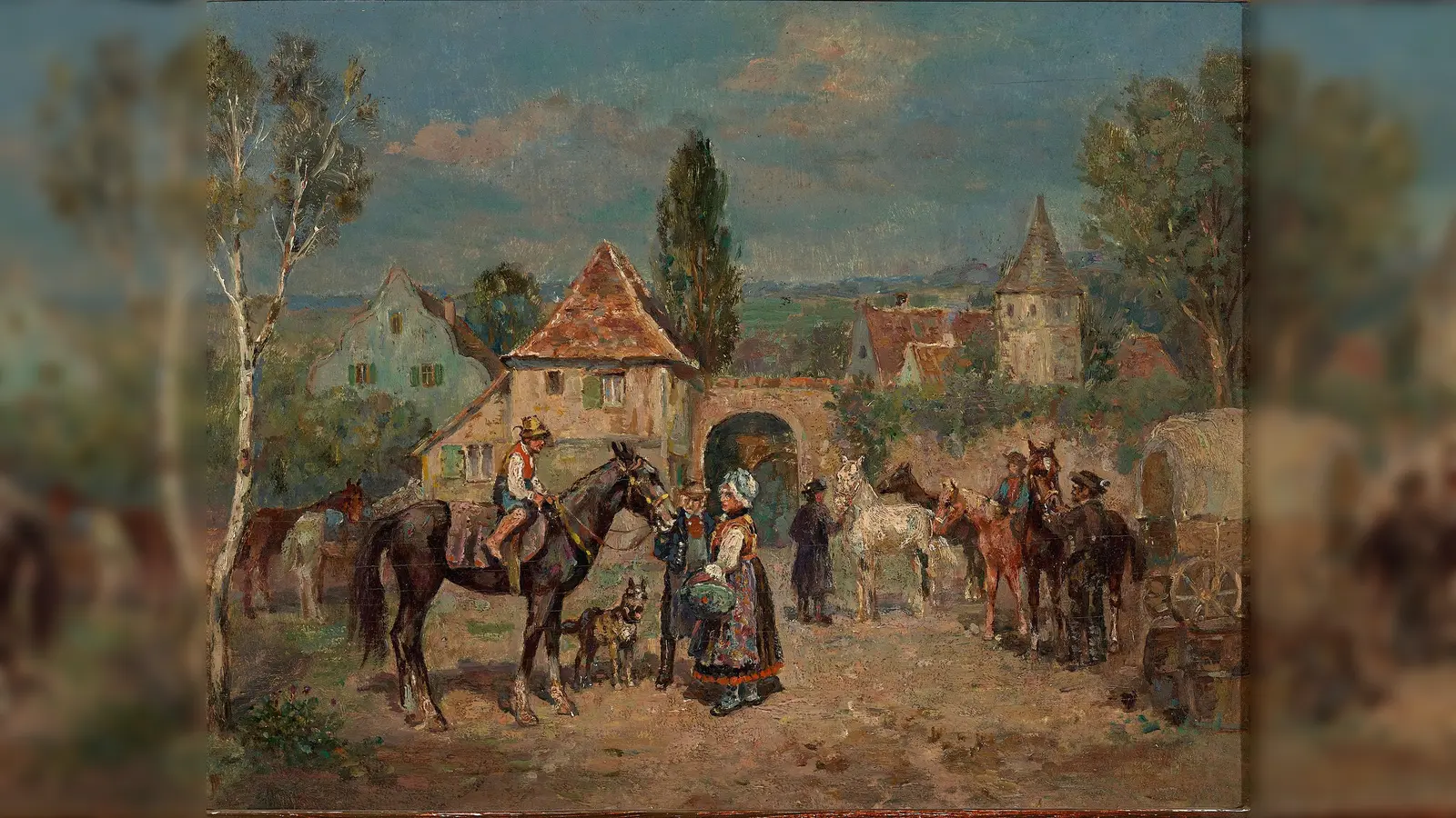 Dachauer Markttag, um 1920 - ein Gemälde von Emmy Buchka-Lenbach. (Foto: Museumsverein Dachau)