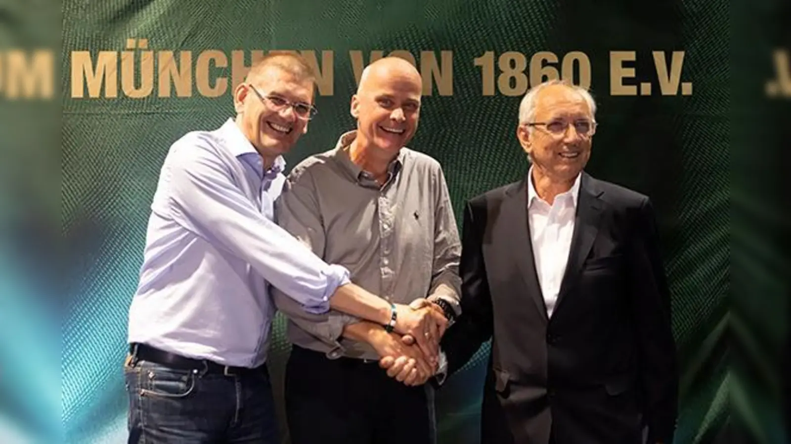 Das alte und neue Präsidium des TSV 1860 München: Heinz Schmidt, Robert Reisinger und Hans Sitzberger (v. links).  (Foto: Anne Wild)