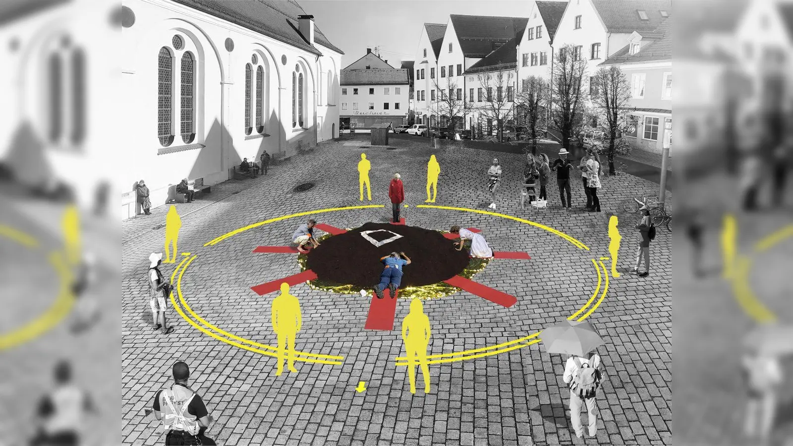 Die Grafik verdeutlicht die gemeinschaftliche Aktion, die der Künstler „Freifrank” Frank Fischer am Samstag, 14. Mai, plant. Alle Interessierten sind von 14 bis 17 Uhr eingeladen, an der Aktion teilzunehmen und die Erde mit allen Sinnen wahrzunehmen.  (Foto: Frank Fischer)