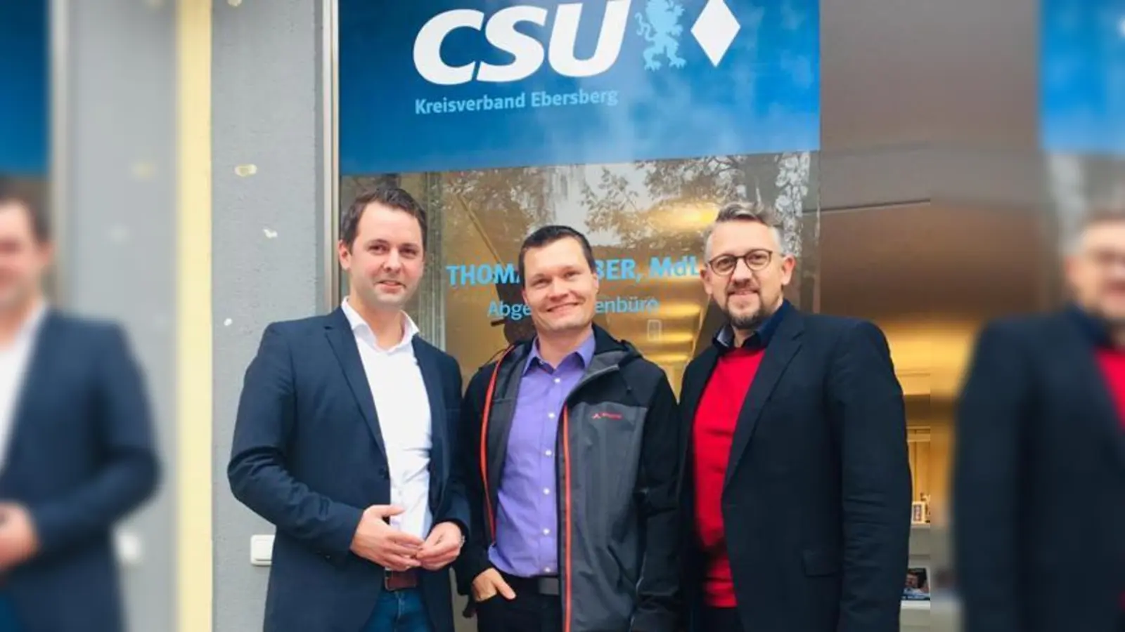 MdB Dr. Andreas Lenz mit Torsten Gruber (DB Netz AG) und MdL Thomas Huber.  (Foto: Abgeordnetenbüro Huber)