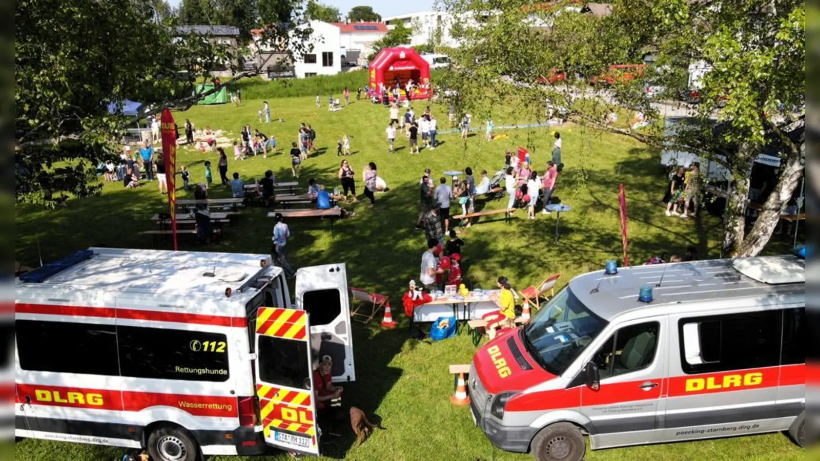 Jede Menge los: Beim Pop-up-Spielplatz war auch die Pöckinger DLRG dabei. (Foto: DLRG)