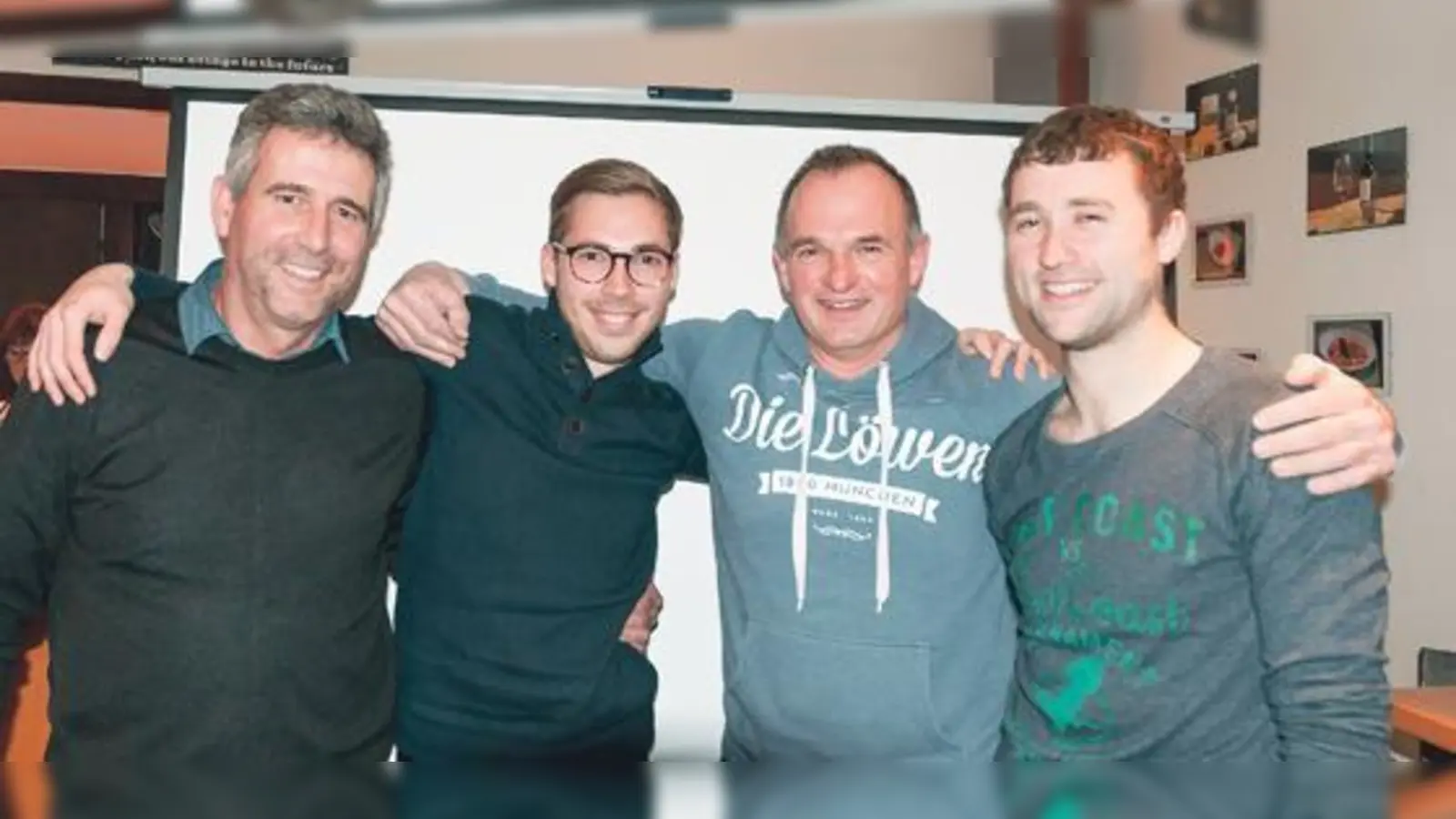 Der Vorstand und das neue Sportwart-Team (v. li.): Werner Windstetter (1. Vorstand), Florian Sändler, Herbert Steinegger  und Christian Hollerith.	  (Foto: TC Steinhöring)