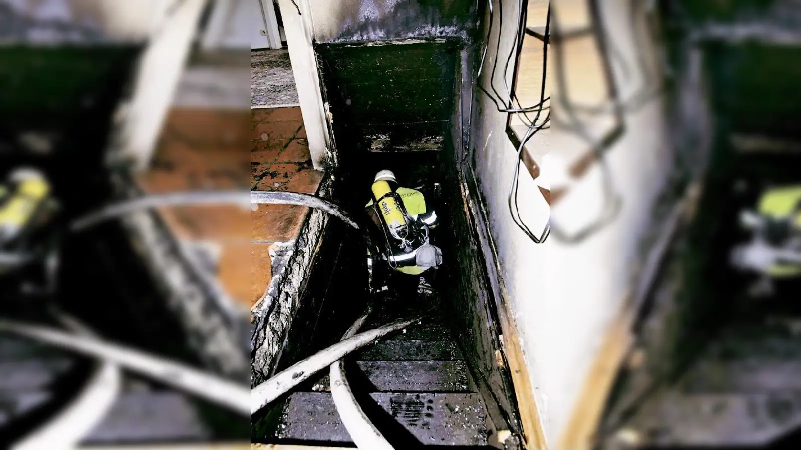 Schnell konnte die Feuerwehr den Kellerbrand löschen. 	 (Foto: Feuerwehr)