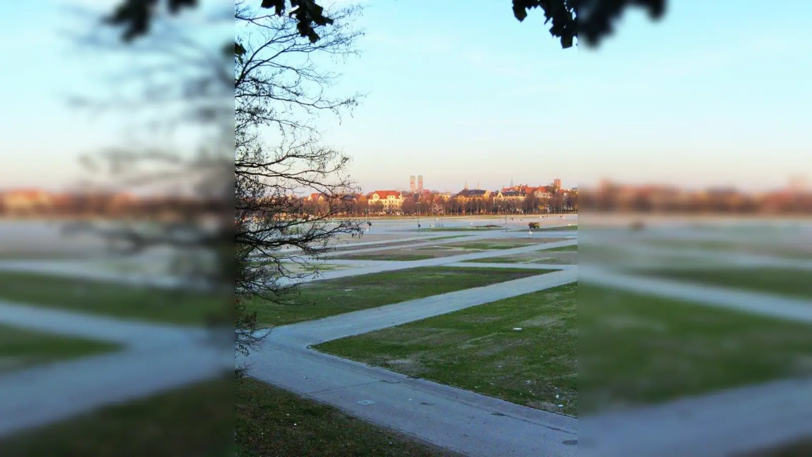 Das weitläufige Areal der Theresienwiese nutzen Münchner zum Spaziergang. (Foto: AH)