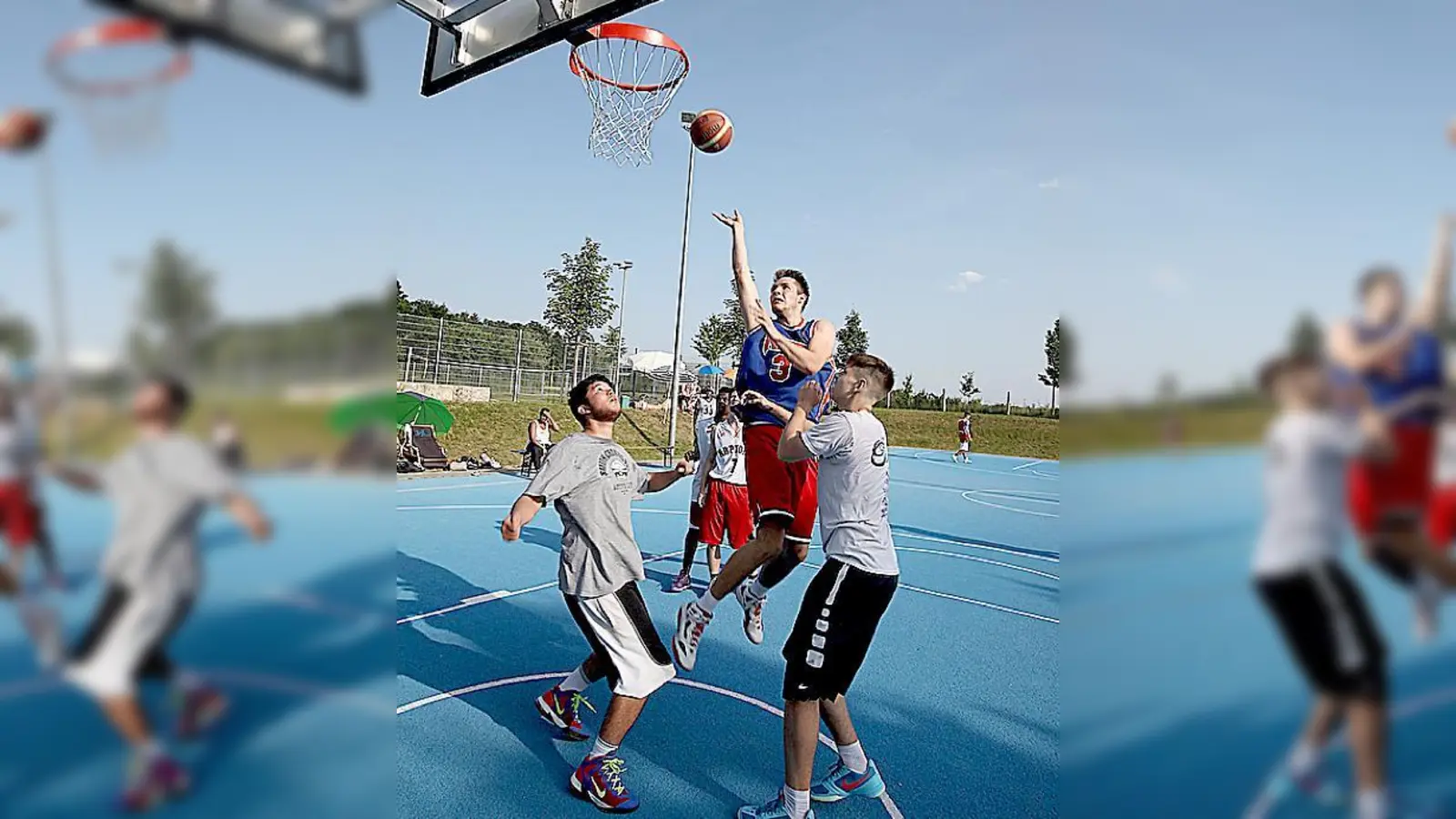 Das Streetball-Turnier ist sehr be- liebt.	 (Foto: Yannick Schmidt)