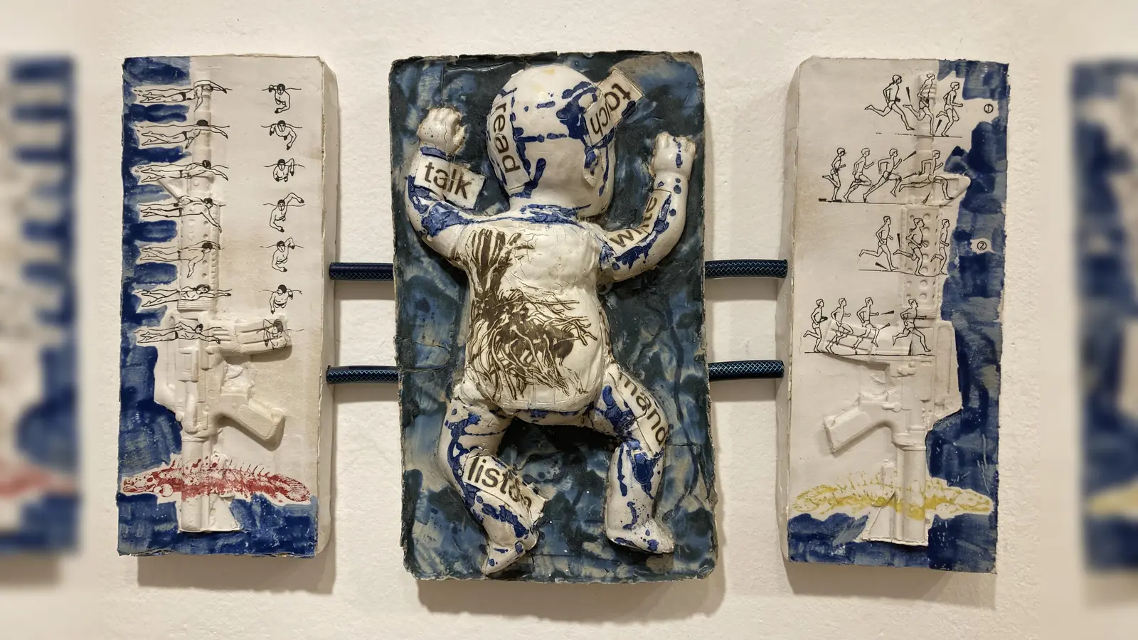 „Freischwimmer” lautet der Titel dieser 3D-Collage von Max Gehring, die in der Kulturschmiede zu sehen ist. (Foto: Gehring)