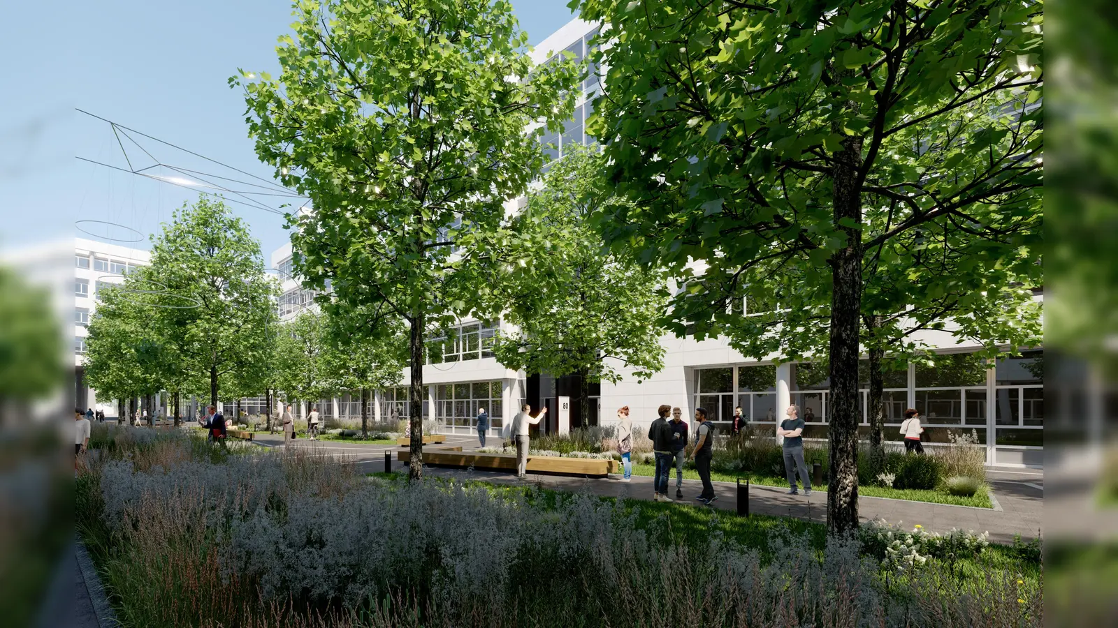 Das Weisse Quartier - der ehemalige Siemens-Campus an der St.-Martin-Straße - soll nicht nur Büronutzern eine Heimat bieten, sondern auch Bienen, Insekten, Schmetterlingen und Vögeln. (Foto: Allgemeine SÜDBODEN/Michael Kammeter)