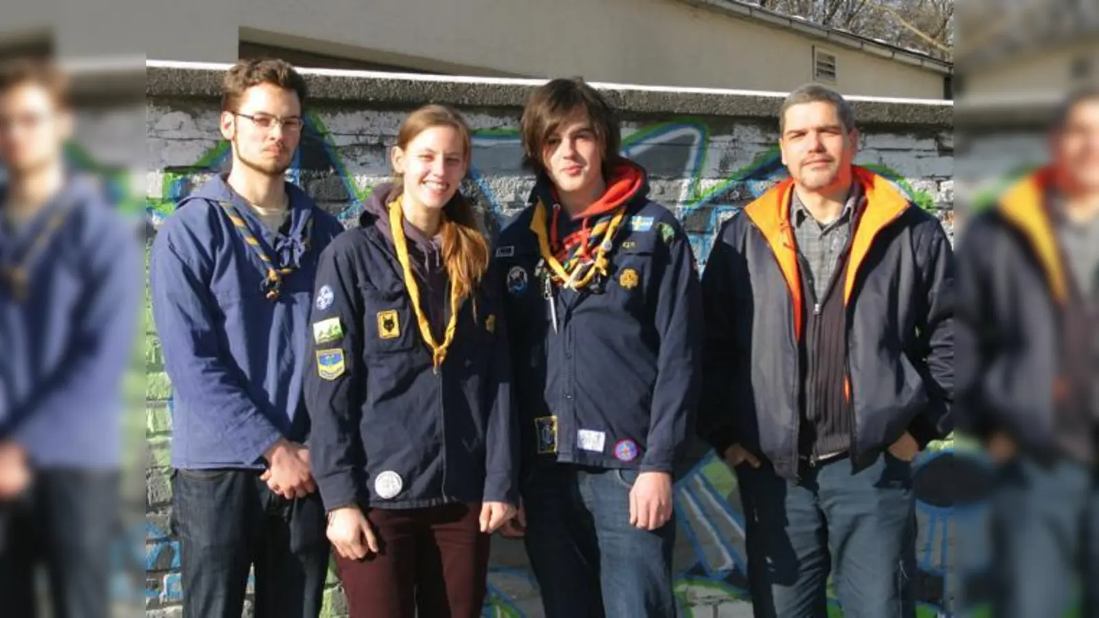 Joschko Ruppersberg, Helen Lipp, Dominik Simper und Martin Winkelmann (v. l.) sind genervt von wild gesprühten Graffitis.	 (Foto: scy)