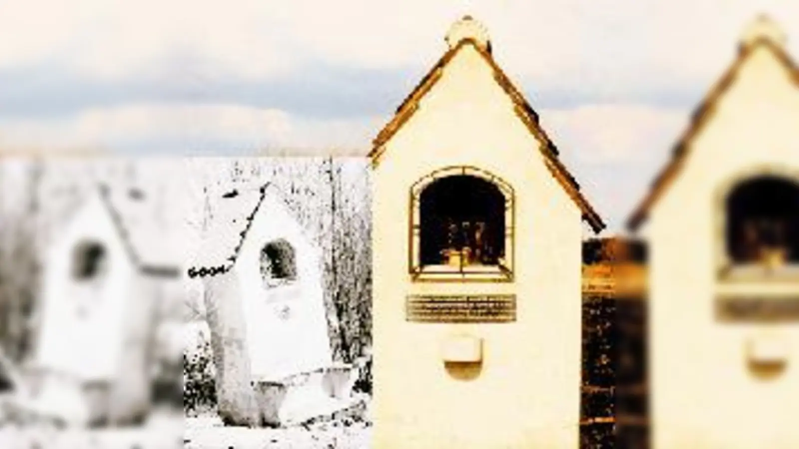 Das Schwarz-Weiß-Foto zeigt das Denkmal zirka 1960, noch nicht erneuert, das Farbfoto ist etwa von 1978. Es stammt somit aus der Zeit, nachdem das Marterl von den Ismaninger Fischern und Jägern renoviert wurde.   (Fotos: Gemeinde)