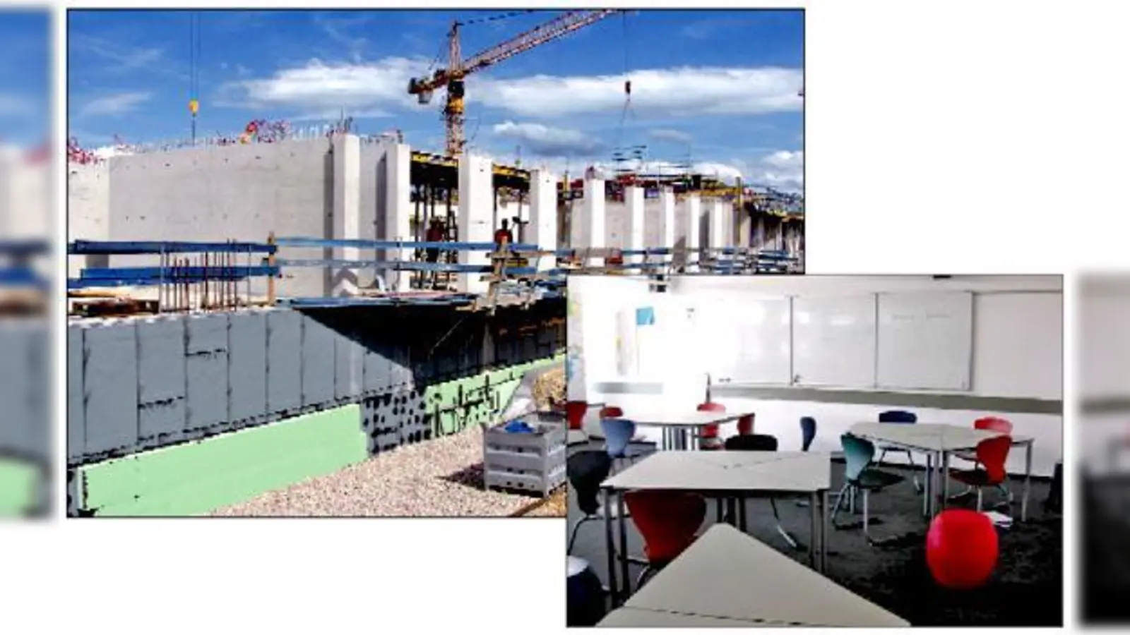Die Bauarbeiten des Truderinger Gymnasiums schreiten zügig voran.Einblicke in einen Klassenraum in der Lernlandschaft der 5. Klasse in Oettingen.  (Fotos: bus/Privat)