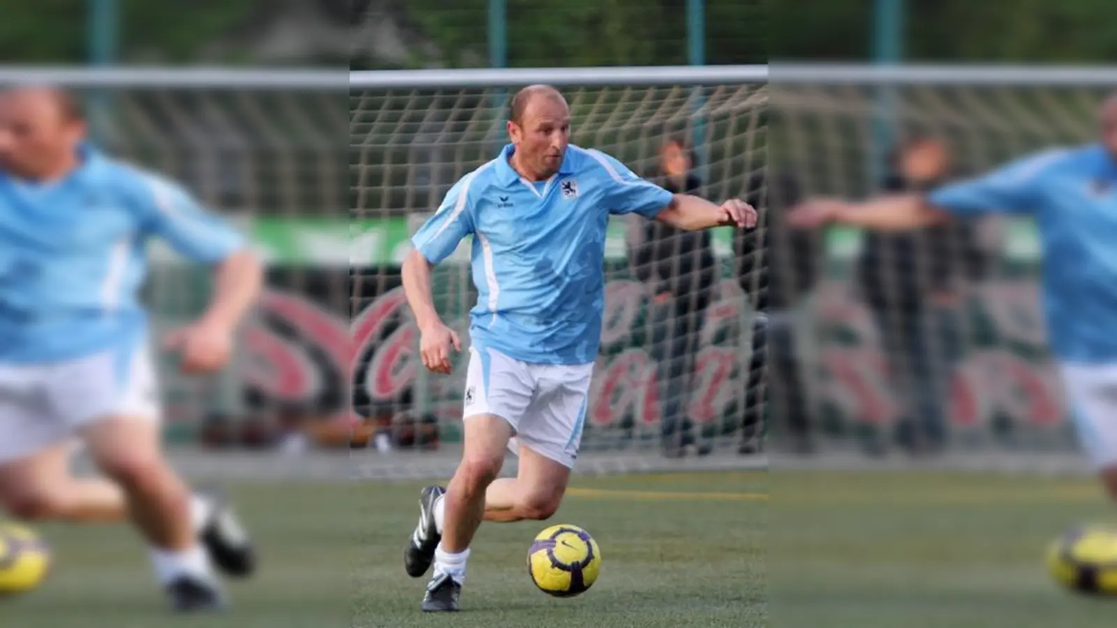 Fußballgott Thomas Miller spielt für die TSV 1860 Traditionsmannschaft beim Löwencup.  (Foto: A. Wild)