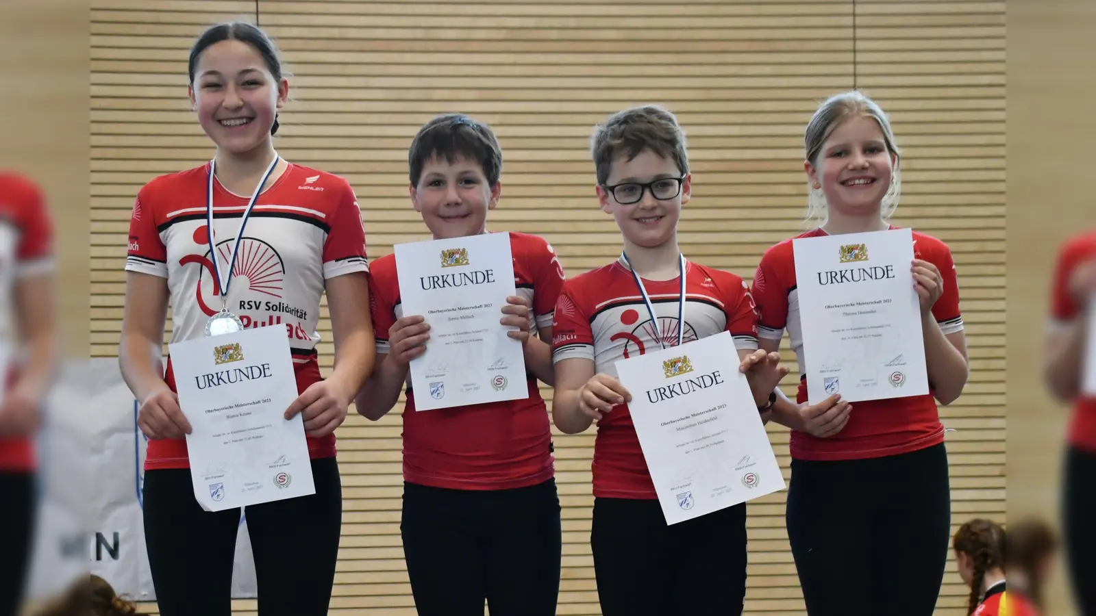 Meisterten die Oberbayerischen Meisterschaften erfolgreich: Blanca Keune, Benno Mallach, Maximilian Heidenfeld, Theresa Demmeler (von links) vom RSV Pullach. (Bild: Fritzi Tausch)