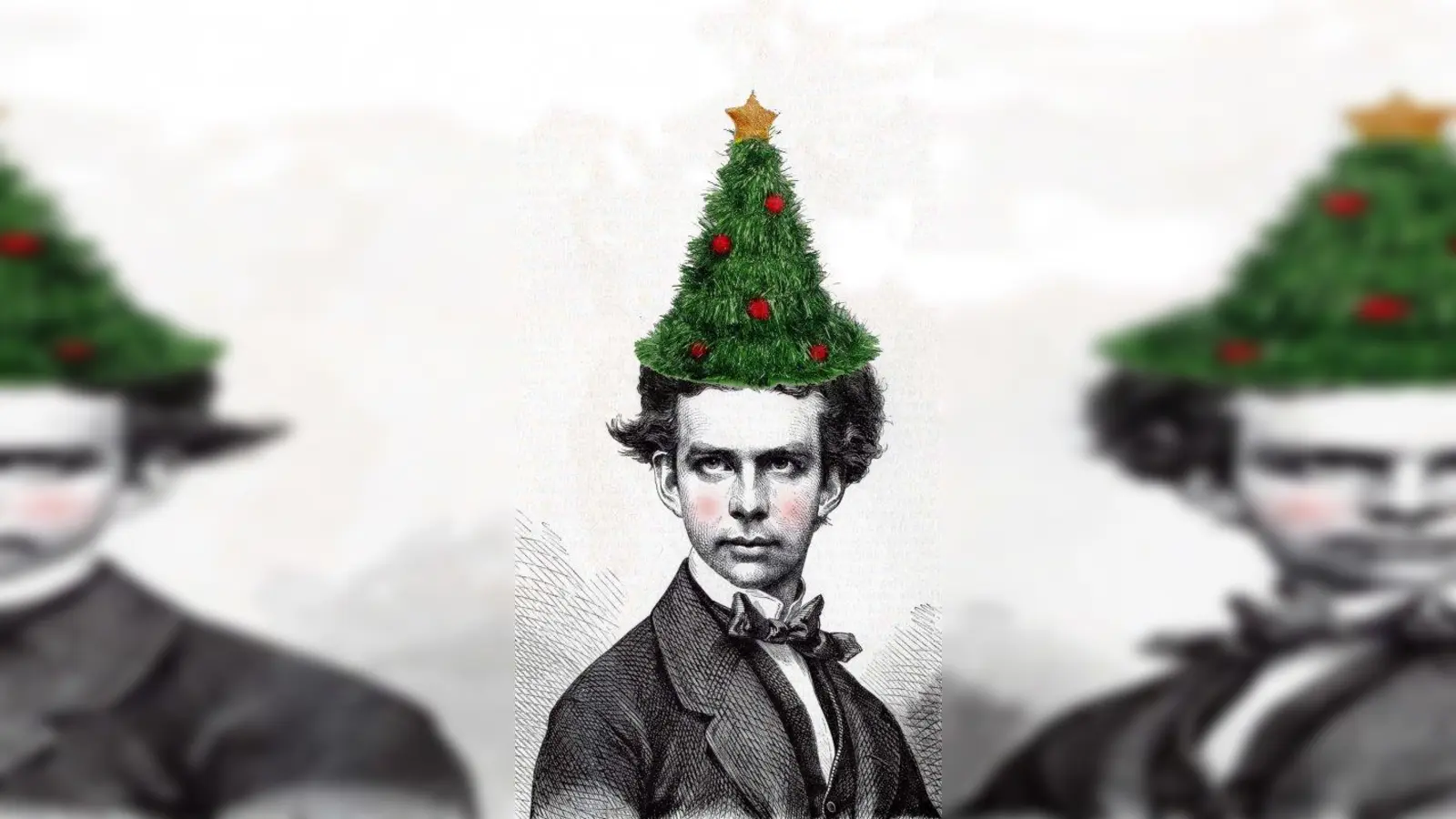 Die Montage zeigt den jungen Ludwig II. mit einer Weihnachtsbaummütze. (Foto: Histonauten)