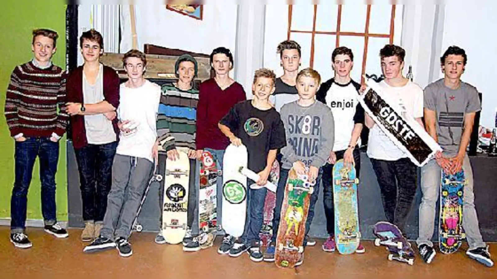 Die Teilnehmer des zweiten Skate-Contests im Poinger Jugendzentrum.	 (Foto: privat)
