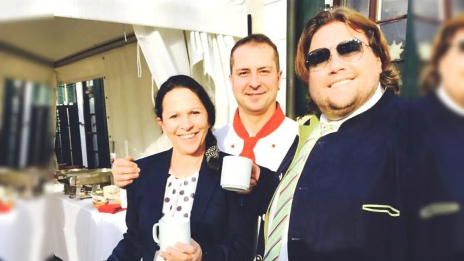 Wirtin Stefanie Leimböck,  Jozef Leimböck und Stefan Krimmer, Ortsvorsitzender und 2. Bürgermeister Unterschleißheim.	 (Foto: privat)