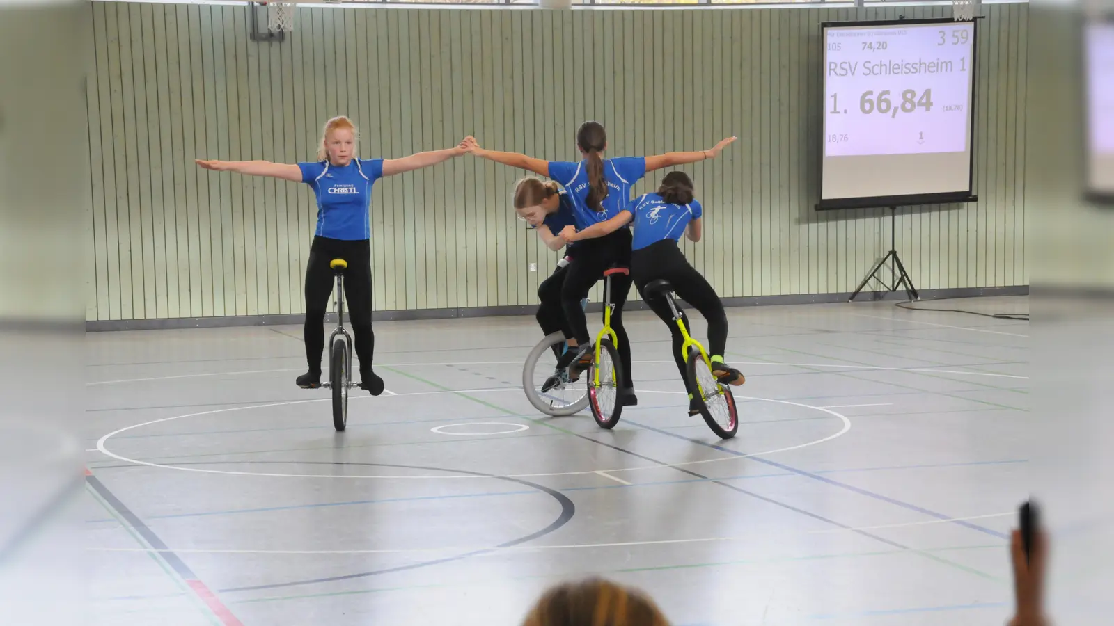 Der Nachwuchs des RSV Schleißheim fuhr sowohl im Einrad als auch im Kunstrad beachtliche Erfolge ein. (F.:  D. Schmidt)