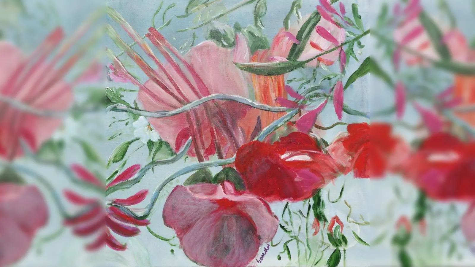 In der Ausstellung der Künstlerin Ingeborg Sander zum Thema „Geboren aus Sternenstaub” ist das Bild mit dem Titel „Vegetation in Rot” zu sehen. (Foto: Ingeborg Sander)