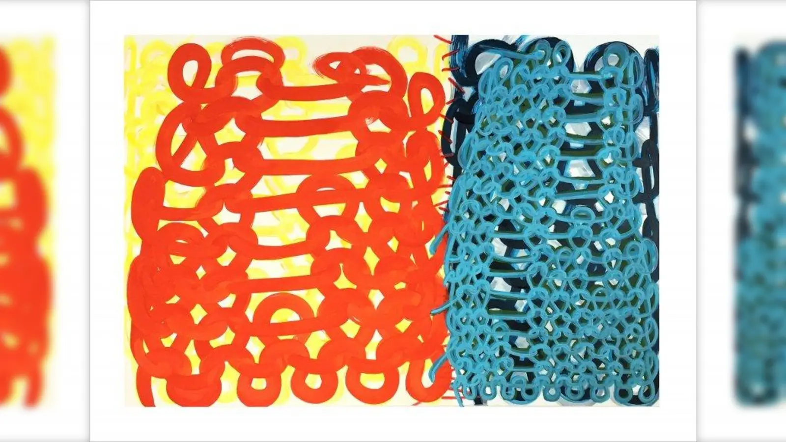 Verstrickung: rotaufgelbmitblau - Bild von Yvonne Schneider, Künstlerin aus Haus B. (Foto: Yvonne Schneider)