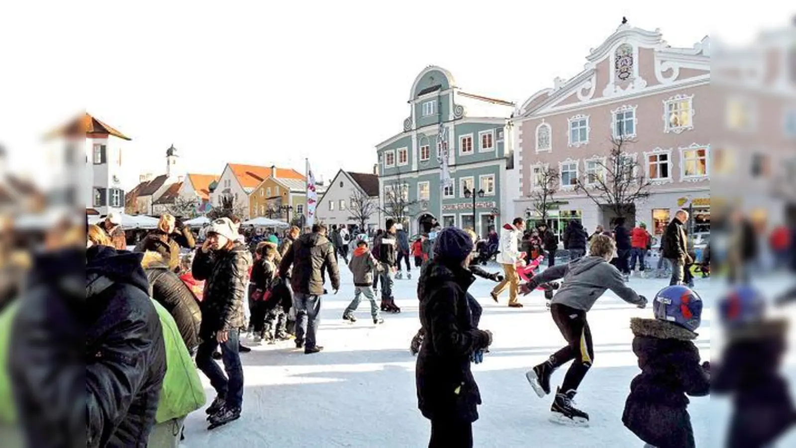 Vergnügen auf 30 mal 15 Meter: Die »Eiszeit« in der Erdinger Innenstadt lockt jetzt wieder Jung und Alt zur Eislaufgaudi.	 (Foto: kw)