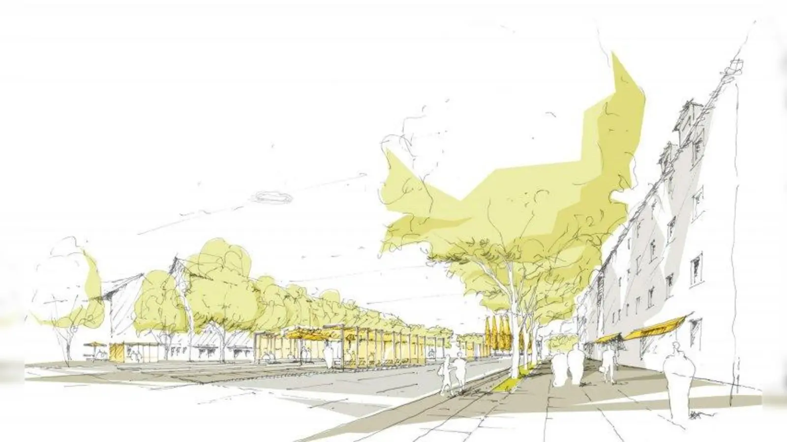 Visualisierung: so könnte der Haltestellenbereich am Romanplatz nach dem Umbau aussehen. (Foto: ver.de/straub)