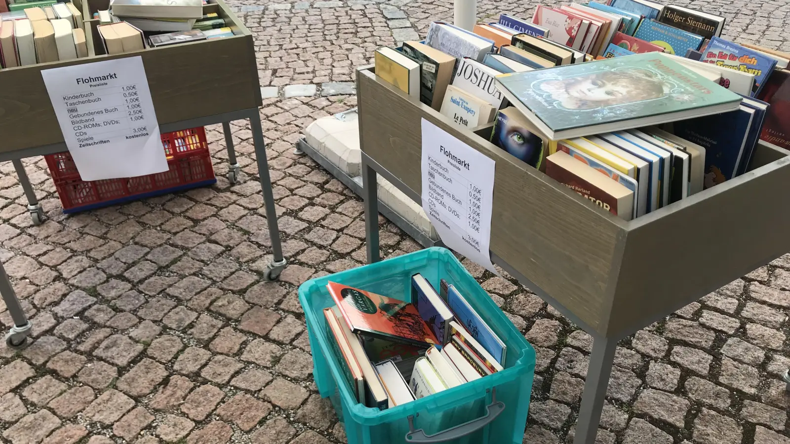 Auch aussortierte Bücher der Gemeindebücherei stehen beim Flohmarkt zum Verkauf bereit.  (Symbolbild: hw)