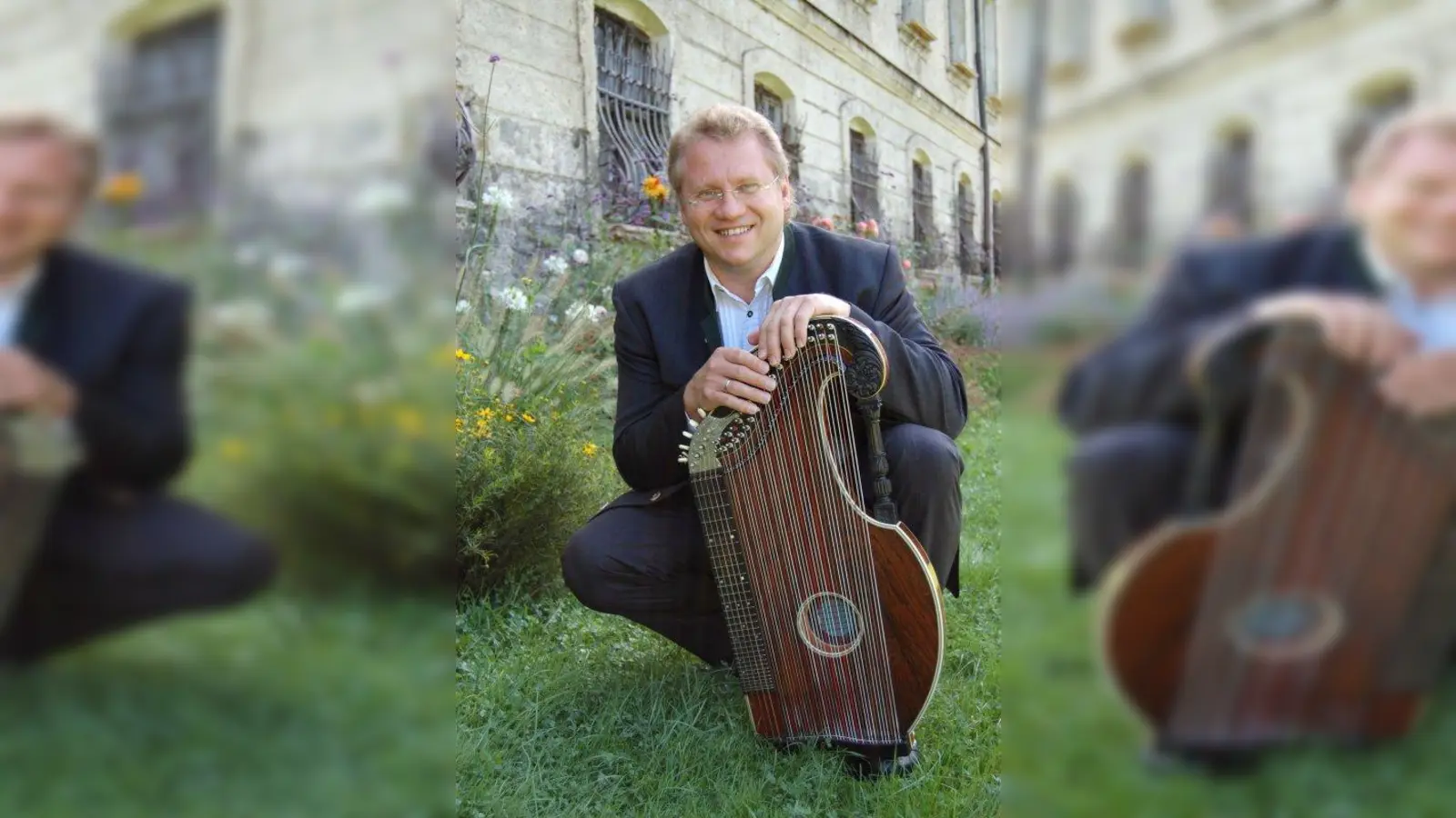 Vorweihnachtliche Klänge: Zithervirtuose Christoph Schwarzer spielt für die Kindertafel. (Foto: Christoph Schwarzer)