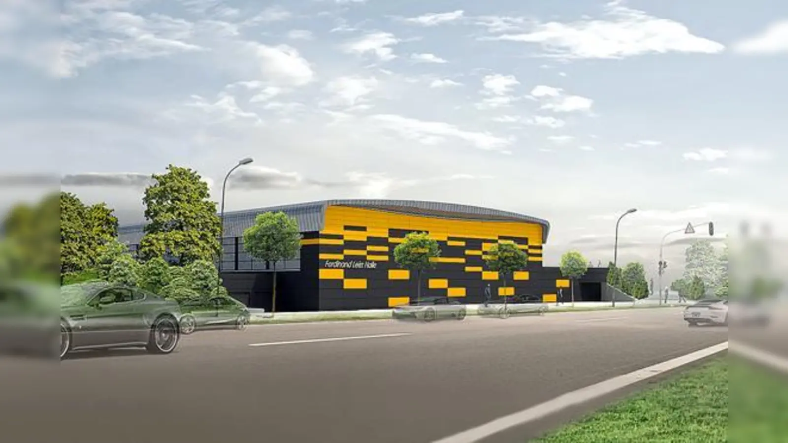 So könnte die Ferdinand-Leiß-Halle nach der Sanierung aussehen. 	 (Foto: Kaufmann Architekten)