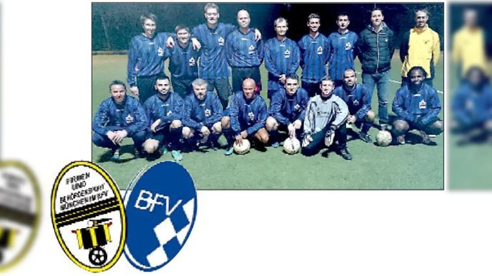 Gemeinsames Sporteln unter Kollegen: Die Mannschaft der Deutschen Rentenversicherung »BSG DRV Bayern Süd München«.                    	 (Foto: BFV)