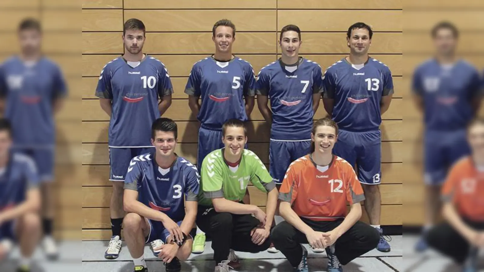Das aktuelle Team: hinten v.li. Michael Ermisch, Oliver Mück-Thum, Dominik Langer, Clemens Hoffmann; vorne v.li.: Max Lindemann, Stefan Unger, Tom Freimuth. 	 (Foto: Verein)