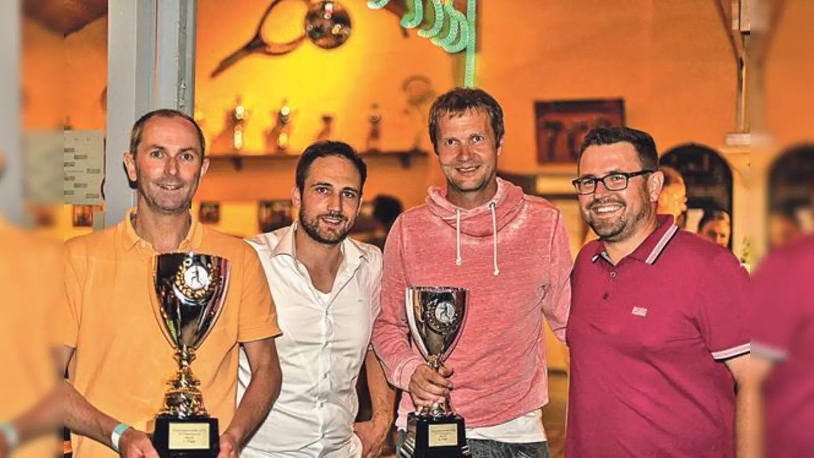 Sieger Dirk Rehberg, Julian Merkl (Sportwart), Stefan Hesseln und René Buchmann (Jugendwart).	 (Foto: VA)