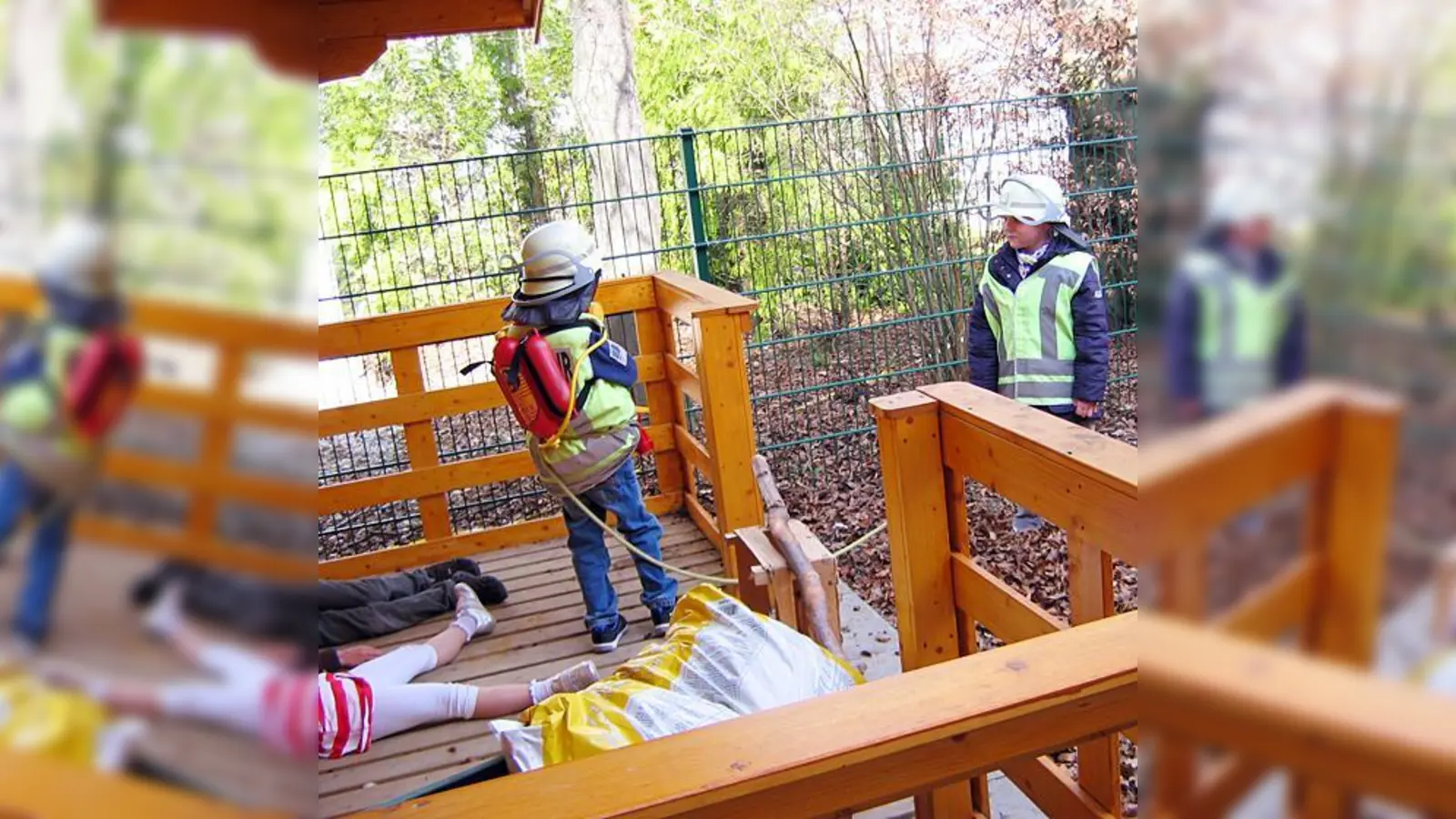 Die Buben und Mädchen der »Bavaria Kobolde« durften sich in Erste Hilfe versuchen.  (Foto: VA)