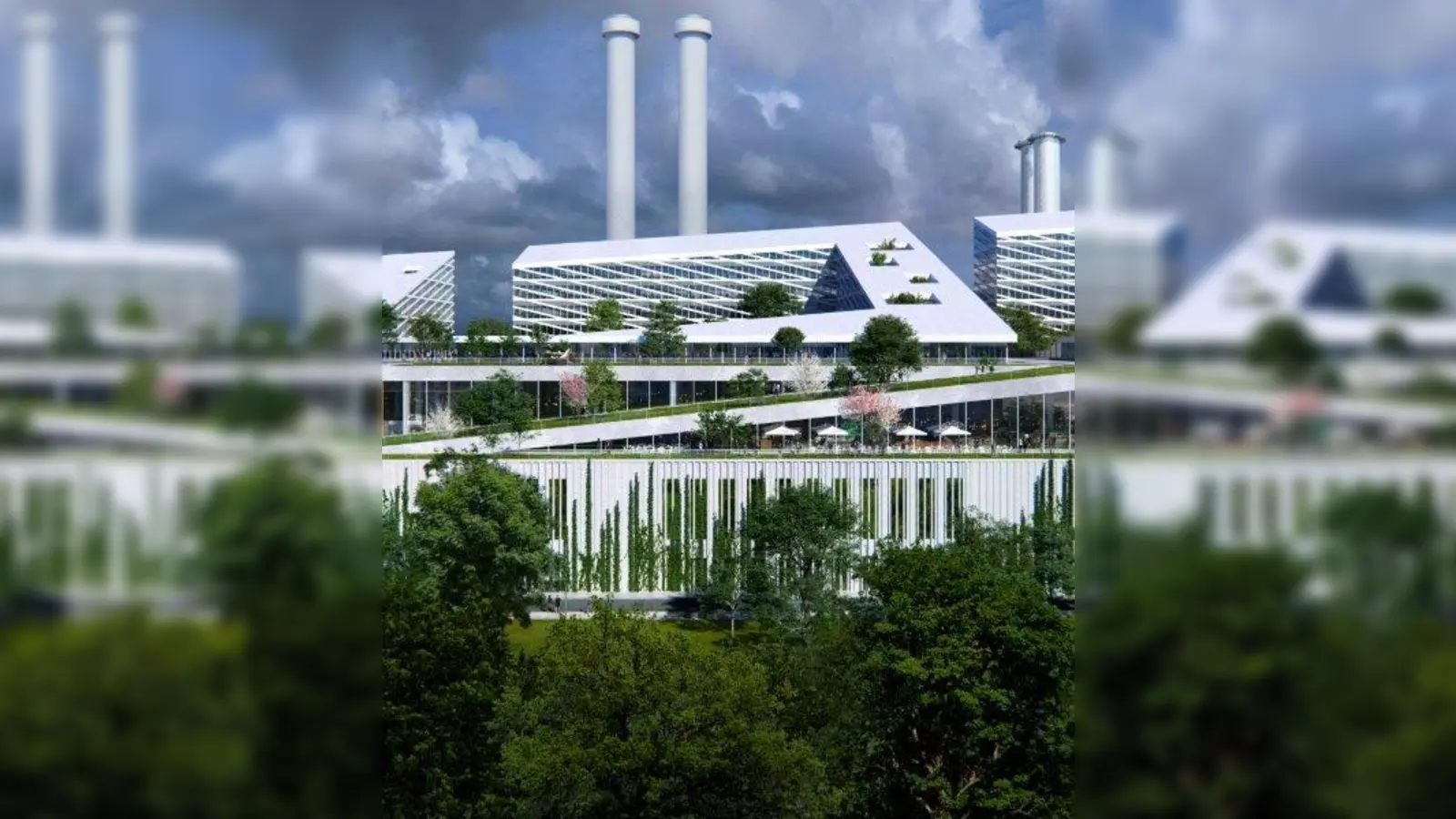 So könnte die neue Großmarkthalle aussehen (Blick von Sendling) (Foto: Architekturbüro HENN, UGM GbR)