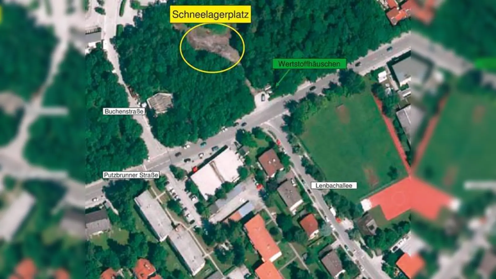 Der Schneelagerplatz an der Putzbrunner Straße.	 (Foto: MO)