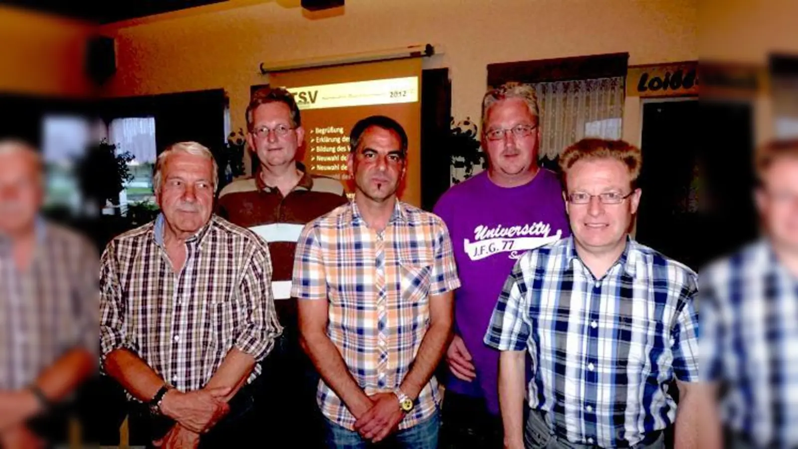 Sie stehen für die kommenden zwei Jahre an der Spitze des TSV Eching (v. l.): Hans Bauer, Marcus Heiss, Bernd Hill, Bernhard Labermeier und Wolfgang Lagl.	 (Foto: Brosch)