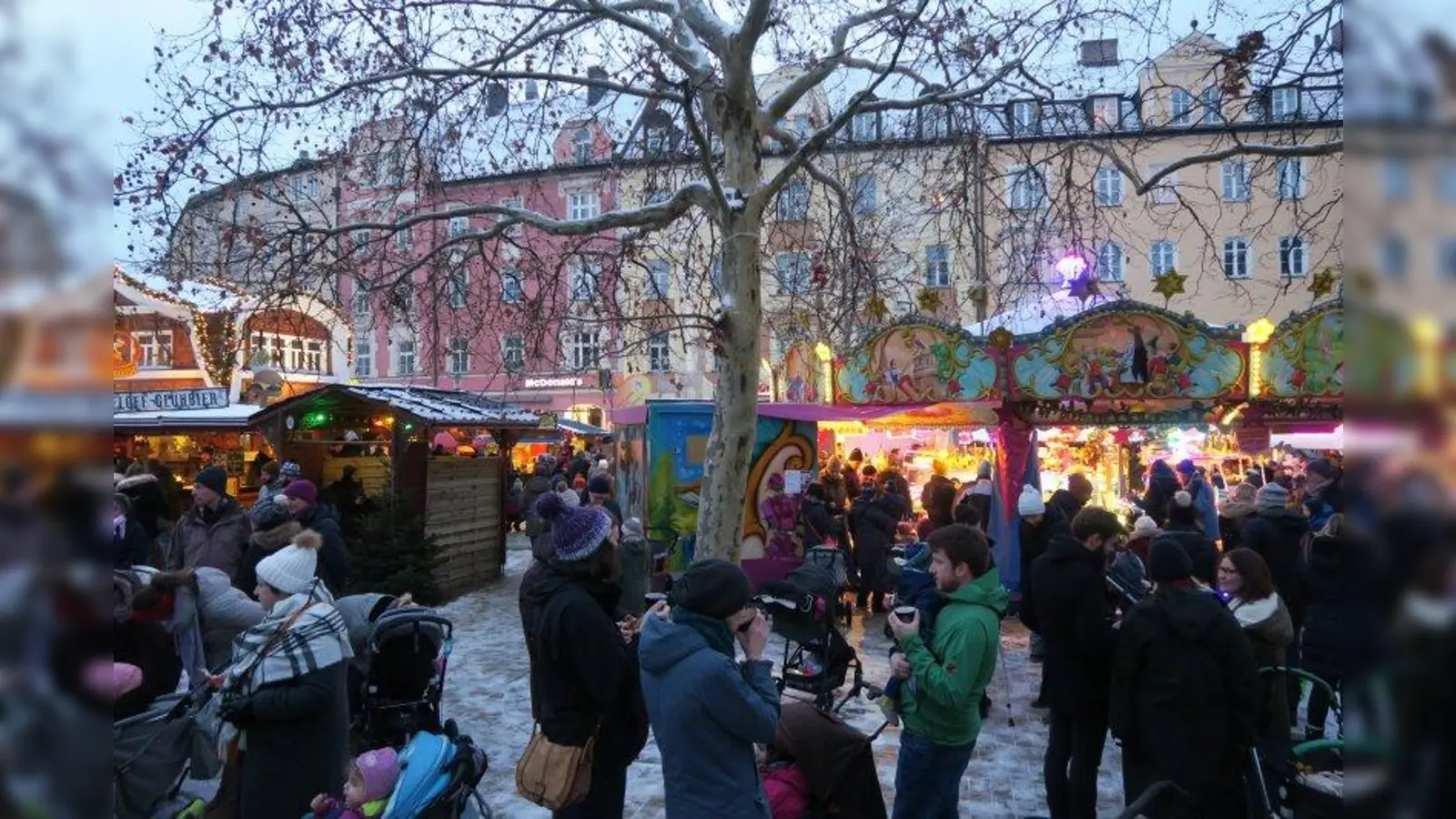 Der Weihnachtsmarkt auf dem Harras hat sich zu einem Treffpunkt für die Sendlinger entwickelt. (Foto: lsc)