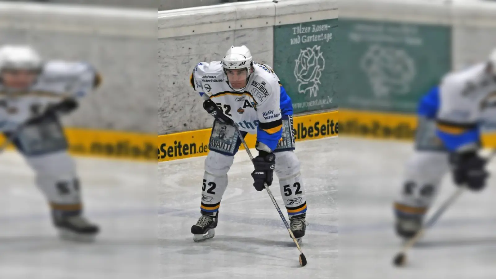 Elvis Beslagic (hier im Spiel gegen die Tölzer Löwen am 23. Dezember 2008) kann wegen einer Verletzungnicht ins Geschehen eingreifen.	 (Foto: Heike Feiner)