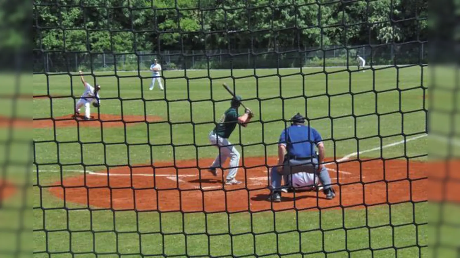 Ein Blick auf das Spielfeld: Das Netz dient zur Sicherheit der Fans. 	 (Foto: Verein)