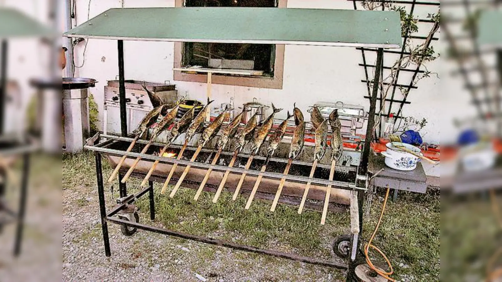 Gehört zu jedem Fischerfest: der mit Steckerlfisch bestückte Grill.	 (Foto: VA)