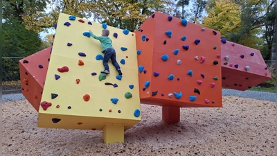 Die neue Boulderanlage am Westbad in Pasing. (Foto: Baureferat)