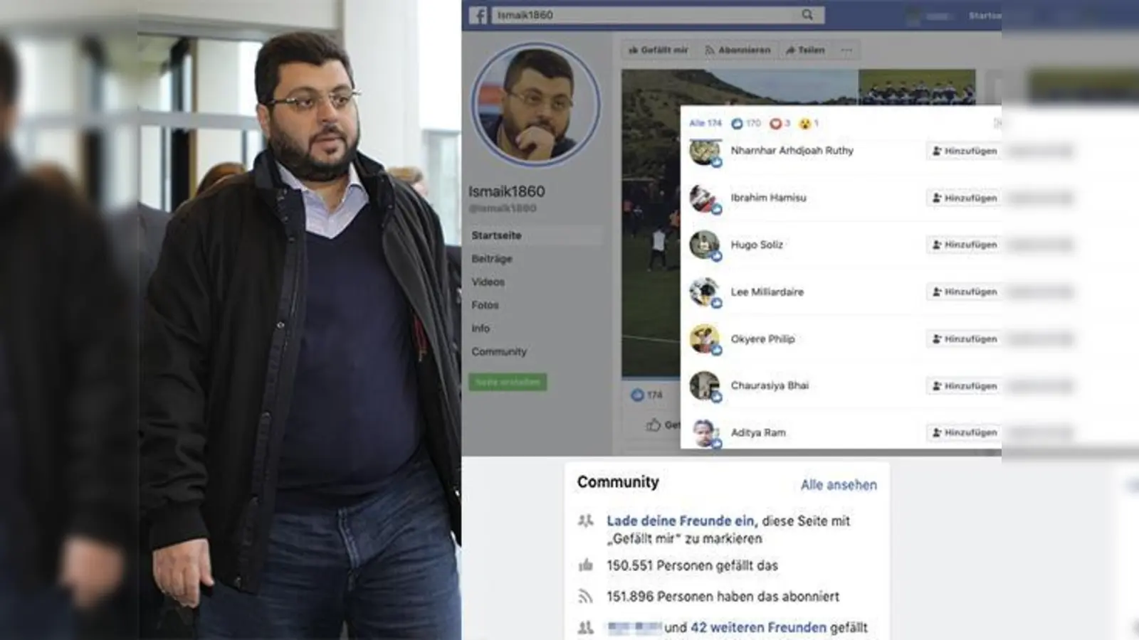 Follower aus aller Welt: Hasan Ismaik. Foto: Anne Wild,  (Screenshot: Facebook)