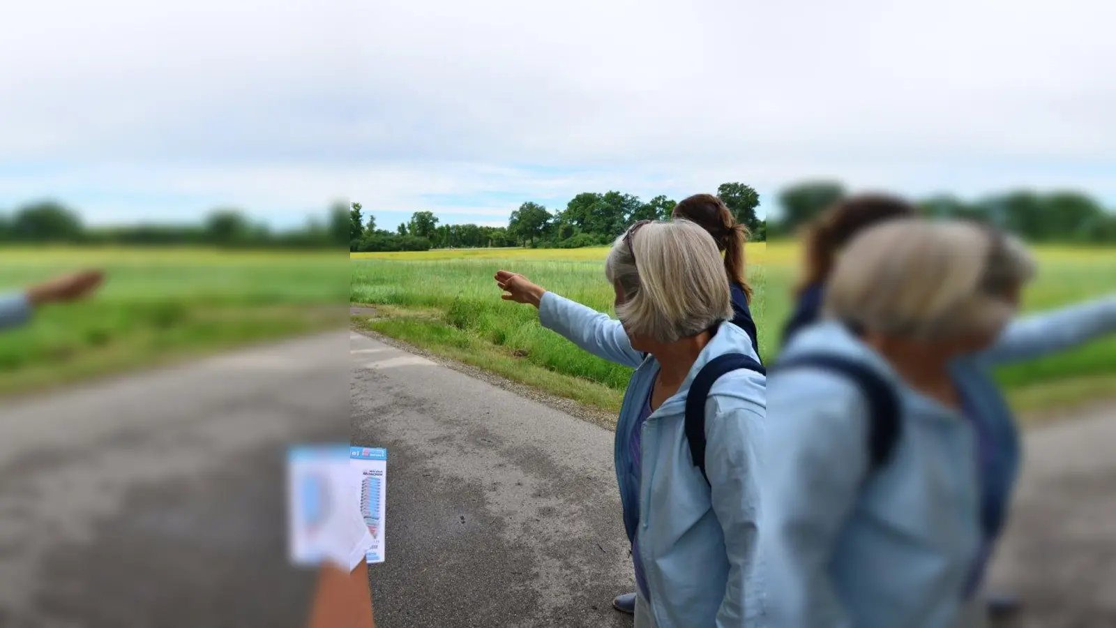 Ildiko Gaal-Baier, Mitbegründerin der Bürgerinitiative zeigt, wo die Einfahrt zur Klinik hinkommen müsste. Die Klinik würde mehr Verkehr mit sich bringen. (Foto: Essberger)