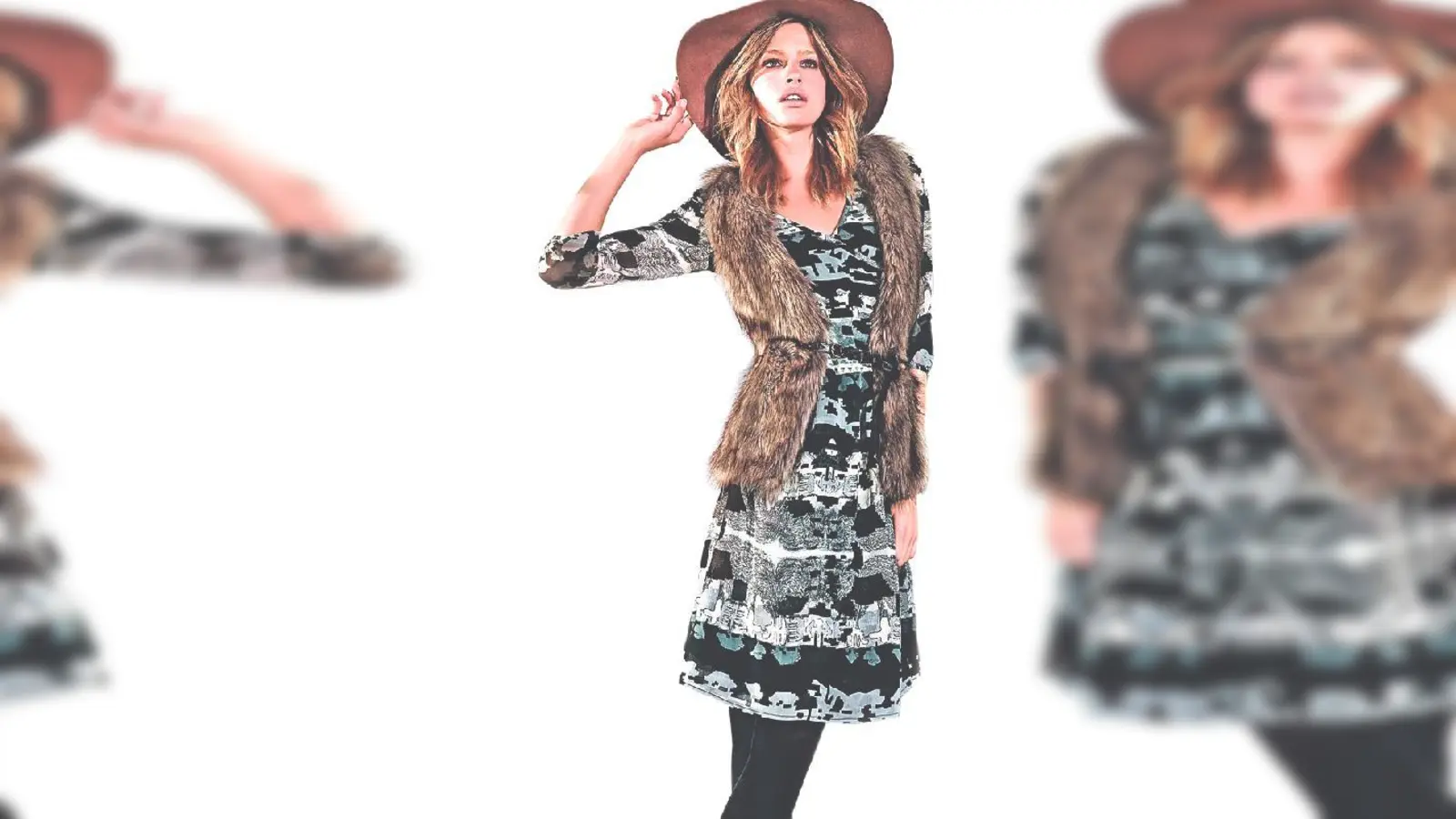 Unser Tipp! Wild und  (Foto: Kleid mit  Eye-Catcher-Print  und Weste  von s.Oliver  aus der Linie  Casual.)