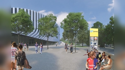 Der SAP Garden wird Spielstätte für die Eishockey-Heimspiele des EHC Red Bull München sowie die Basketballmannschaft des FC Bayern München. (Grafik: © 3xn architekten, copenhagen, mit LATZ PARTNER)