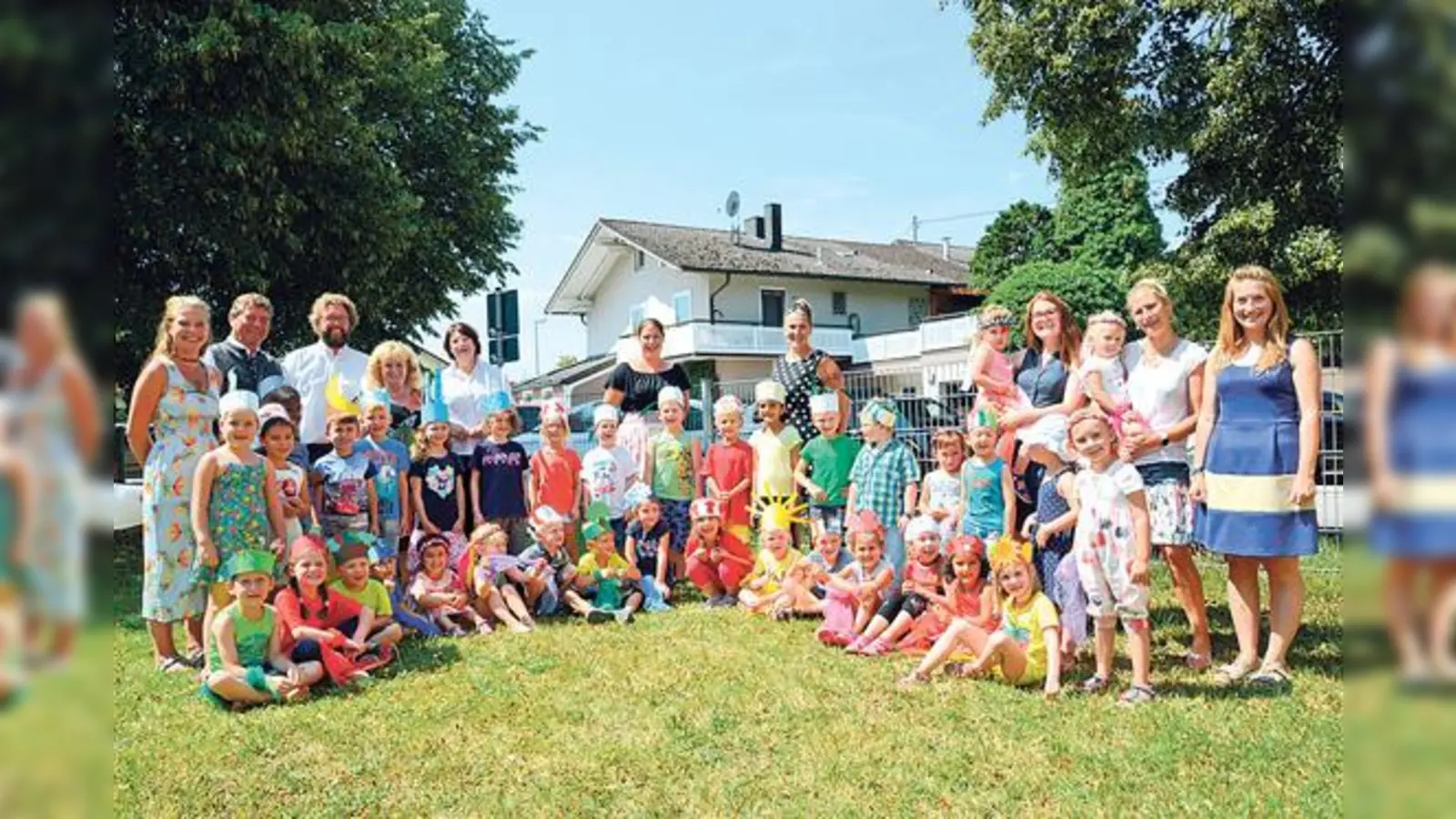 Seit 25 Jahren gibt es den Kindergarten »Paletti« nun schon in Hohenlinden  das feierten alle bei einem gemeinsamen »Sommerfest der Farben«. 	 (Foto: VA)
