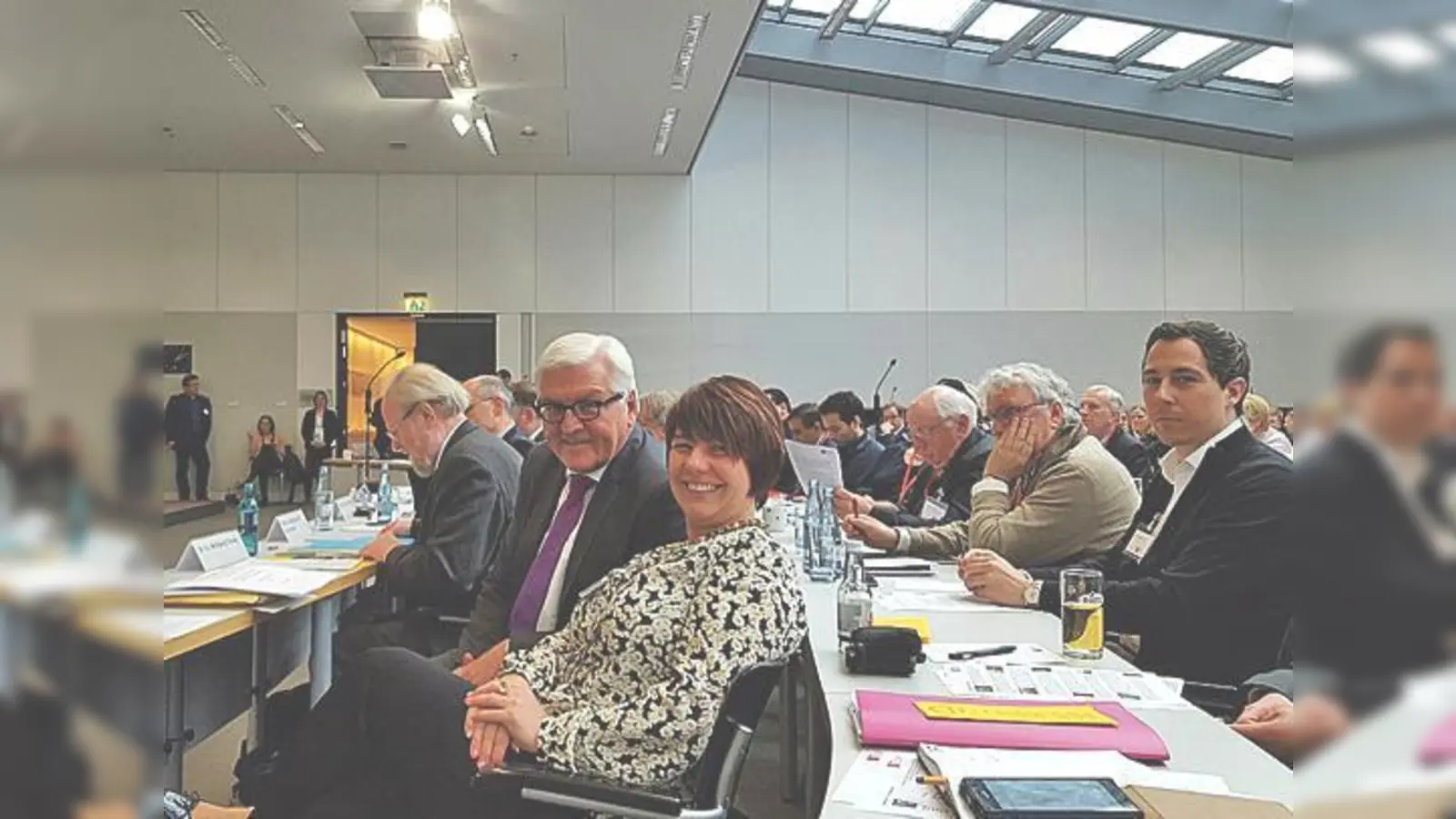 Bei Bundestagung: Diana Stachowitz, MdL, und Frank-Walter Steinmeier, MdB. 	 (Foto: Stachowitz)