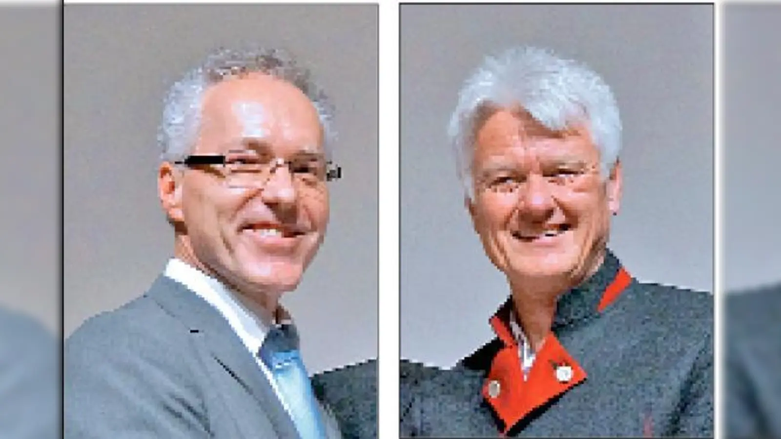 Am 30. März müssen sich die Neubiberger zwischen Amtsinhaber Günther Heyland (FWN@U) und Hartmut Lilge (CSU) entscheiden. 	 (Fotos: Boschert)